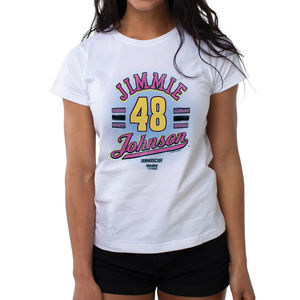 NASCAR Womens Crew Tee - Jimmie Johnson - 8 White by DelSol-1 Pc